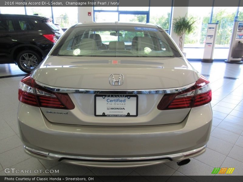 Champagne Frost Pearl / Ivory 2016 Honda Accord EX-L Sedan