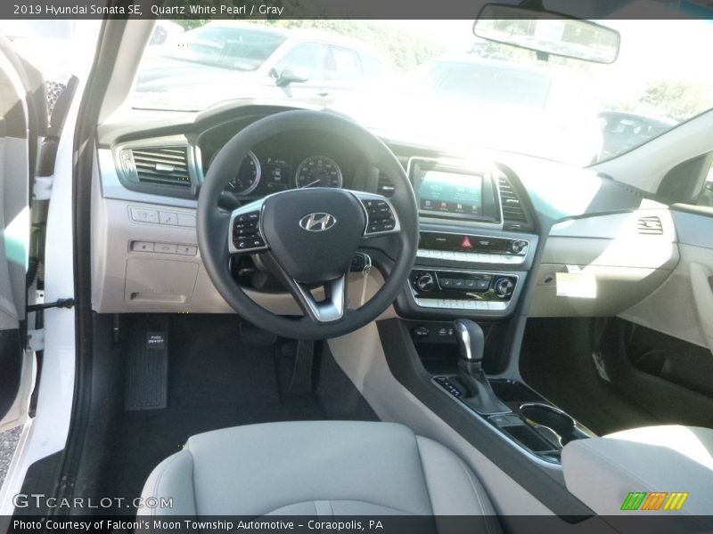 Quartz White Pearl / Gray 2019 Hyundai Sonata SE