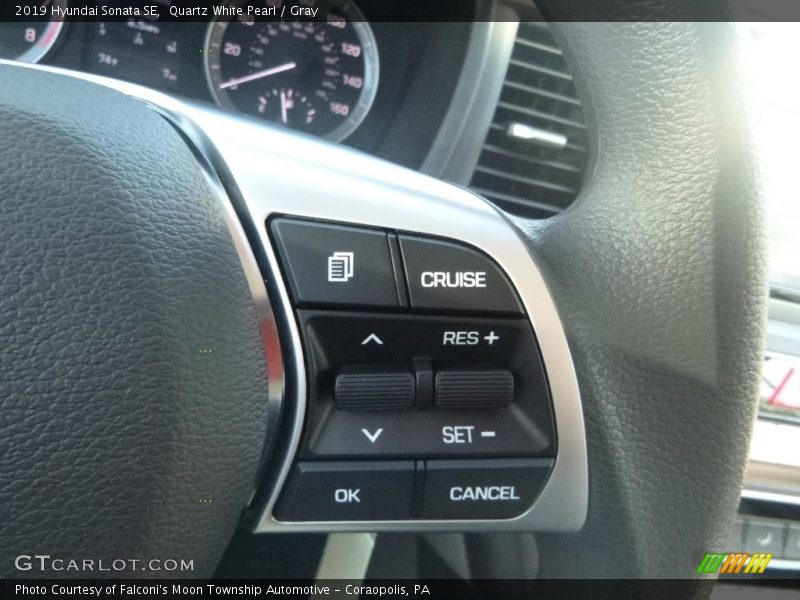 Quartz White Pearl / Gray 2019 Hyundai Sonata SE