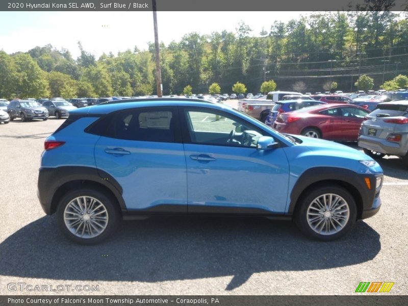 Surf Blue / Black 2020 Hyundai Kona SEL AWD