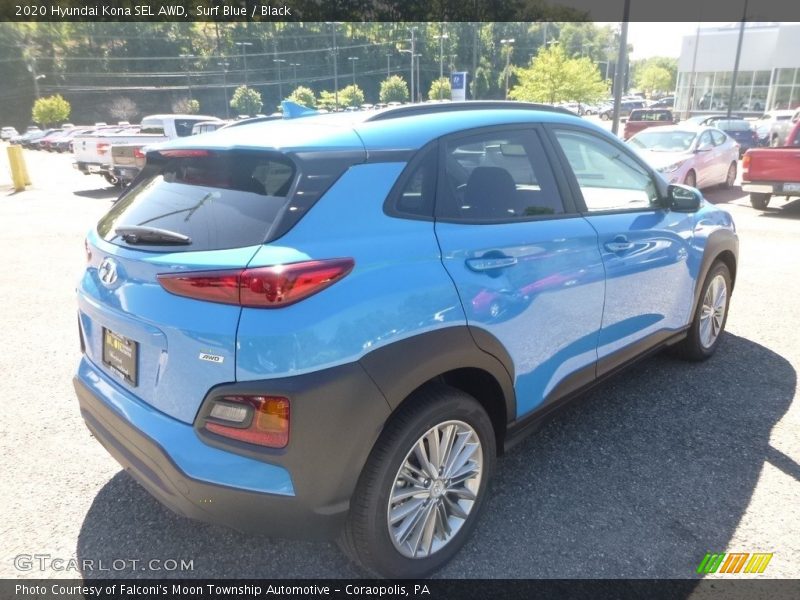 Surf Blue / Black 2020 Hyundai Kona SEL AWD