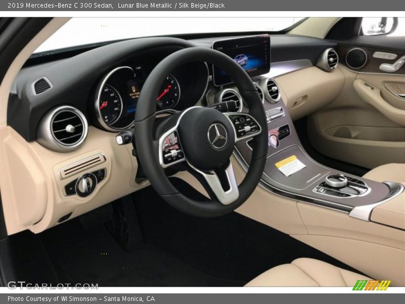 Lunar Blue Metallic / Silk Beige/Black 2019 Mercedes-Benz C 300 Sedan