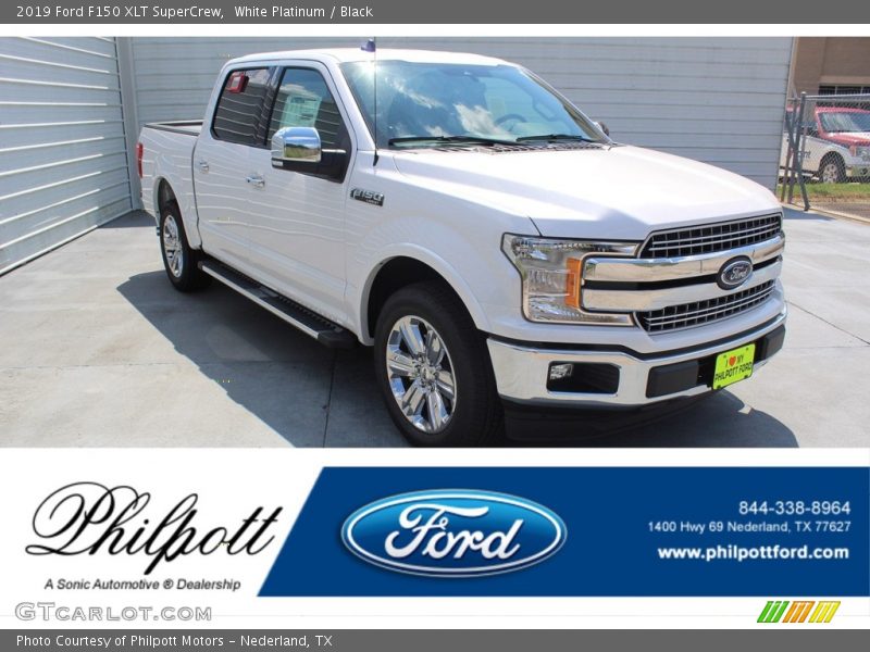 White Platinum / Black 2019 Ford F150 XLT SuperCrew