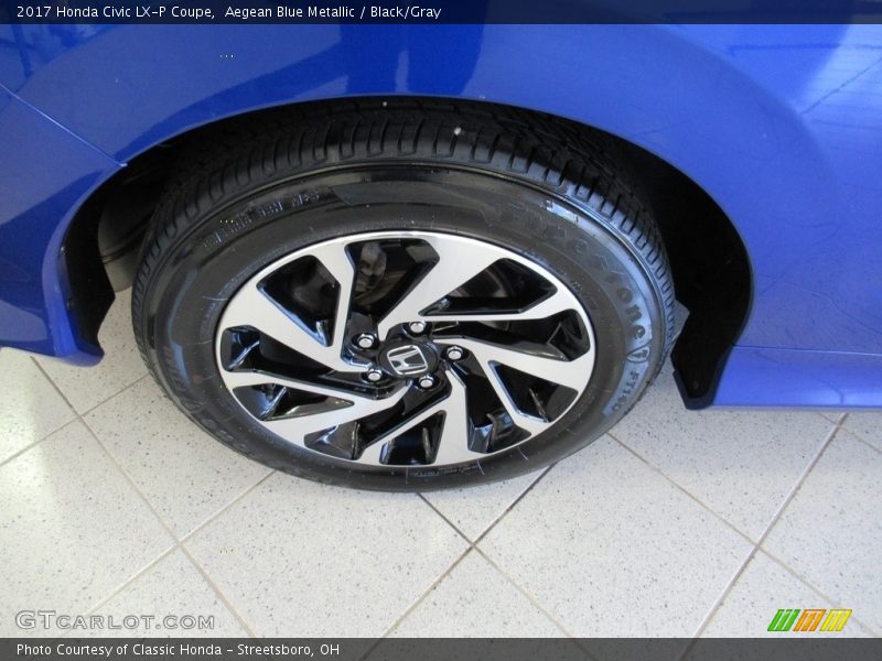 Aegean Blue Metallic / Black/Gray 2017 Honda Civic LX-P Coupe