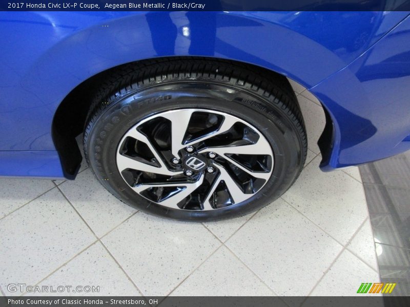 Aegean Blue Metallic / Black/Gray 2017 Honda Civic LX-P Coupe