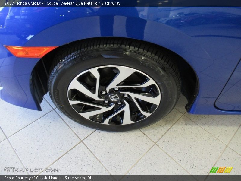 Aegean Blue Metallic / Black/Gray 2017 Honda Civic LX-P Coupe