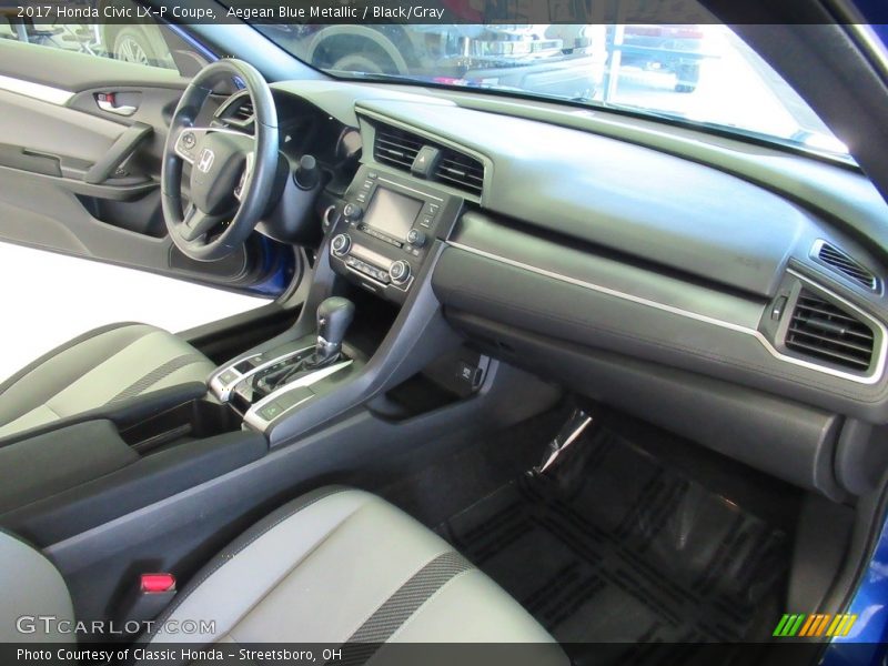 Aegean Blue Metallic / Black/Gray 2017 Honda Civic LX-P Coupe