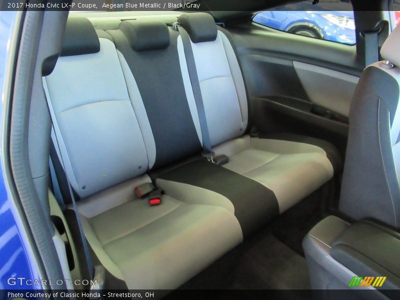 Aegean Blue Metallic / Black/Gray 2017 Honda Civic LX-P Coupe