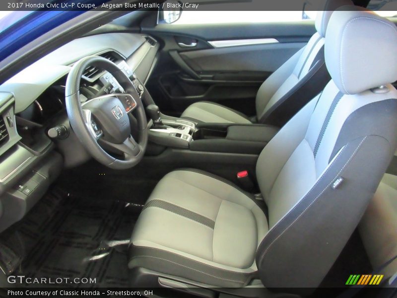 Aegean Blue Metallic / Black/Gray 2017 Honda Civic LX-P Coupe