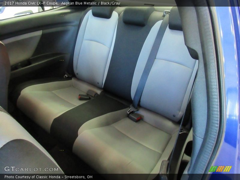 Aegean Blue Metallic / Black/Gray 2017 Honda Civic LX-P Coupe
