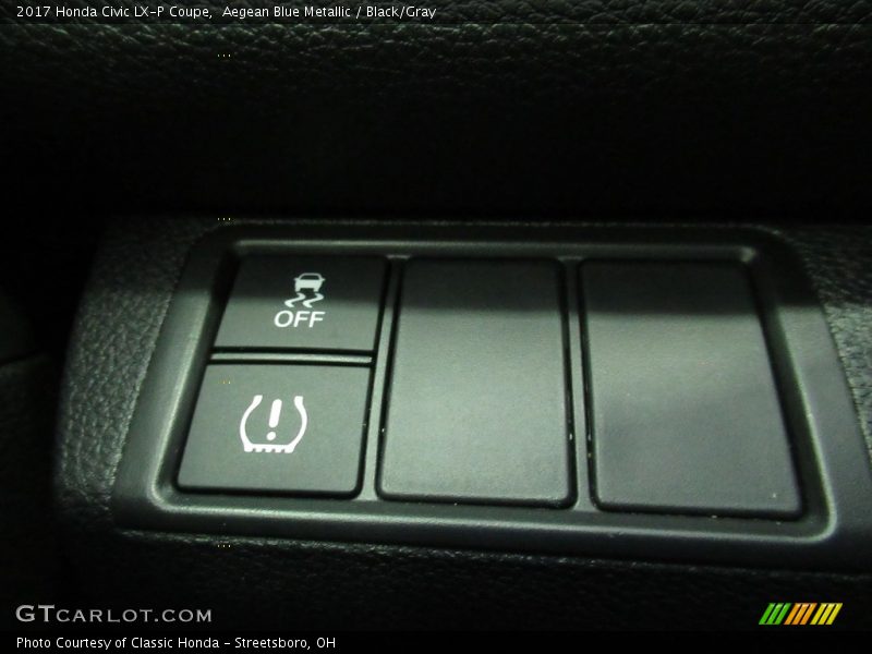 Aegean Blue Metallic / Black/Gray 2017 Honda Civic LX-P Coupe