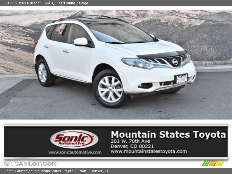 Pearl White / Beige 2013 Nissan Murano SL AWD