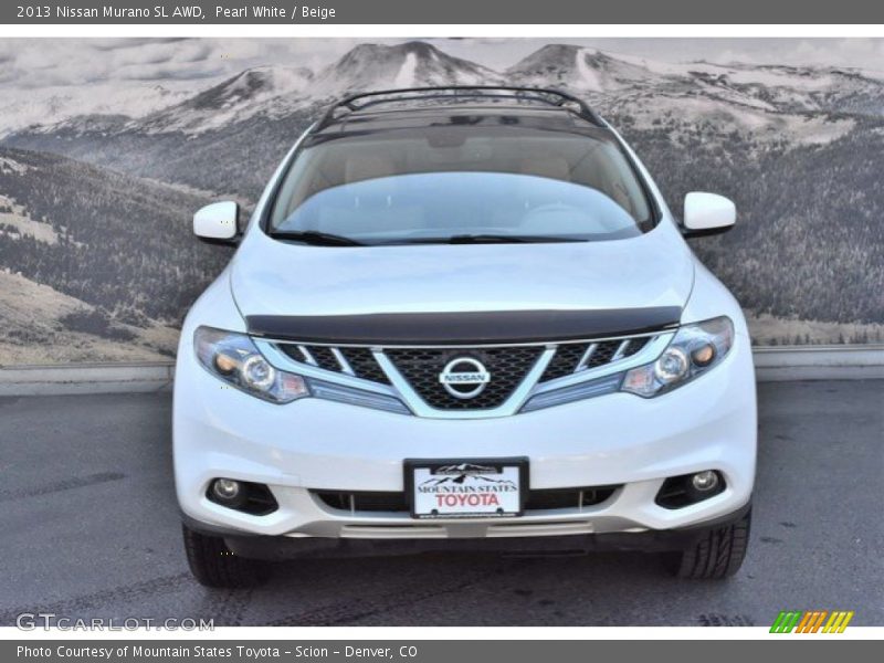 Pearl White / Beige 2013 Nissan Murano SL AWD