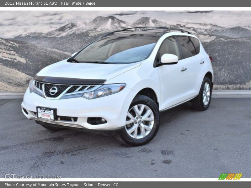 Pearl White / Beige 2013 Nissan Murano SL AWD
