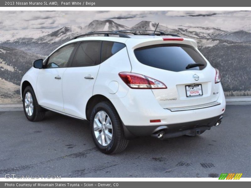 Pearl White / Beige 2013 Nissan Murano SL AWD