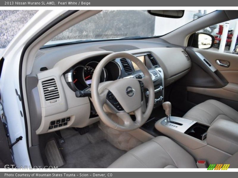 Pearl White / Beige 2013 Nissan Murano SL AWD
