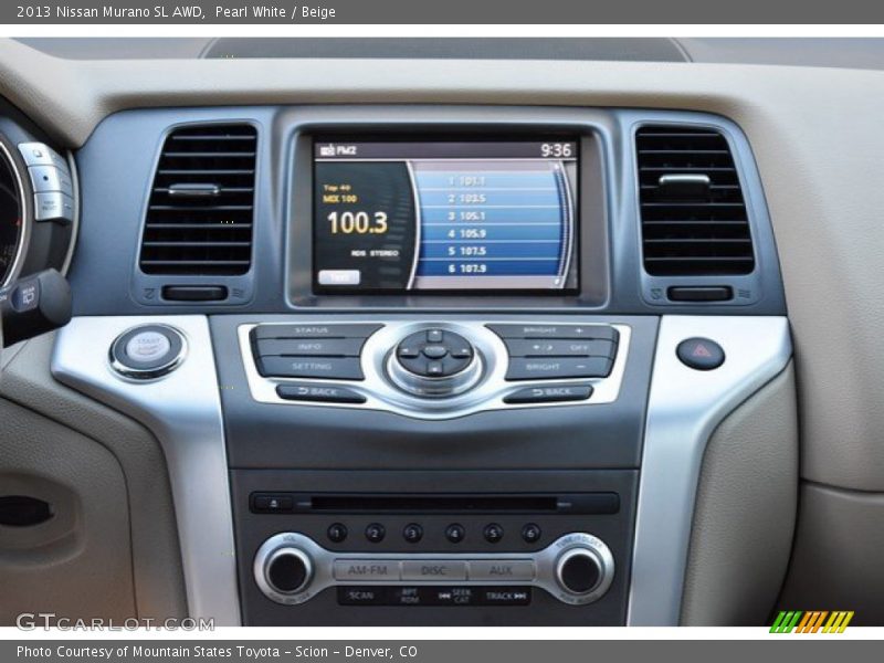 Pearl White / Beige 2013 Nissan Murano SL AWD