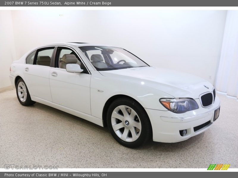 Alpine White / Cream Beige 2007 BMW 7 Series 750Li Sedan