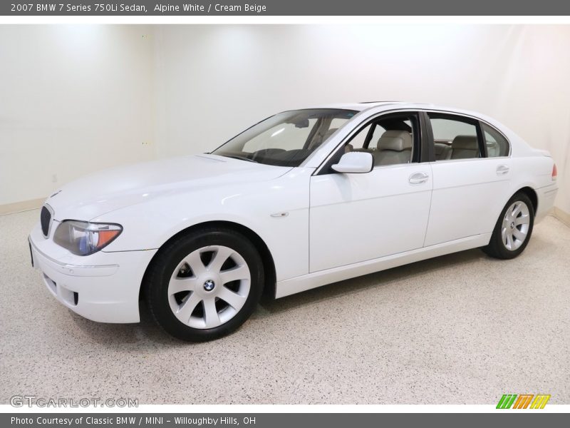 Alpine White / Cream Beige 2007 BMW 7 Series 750Li Sedan