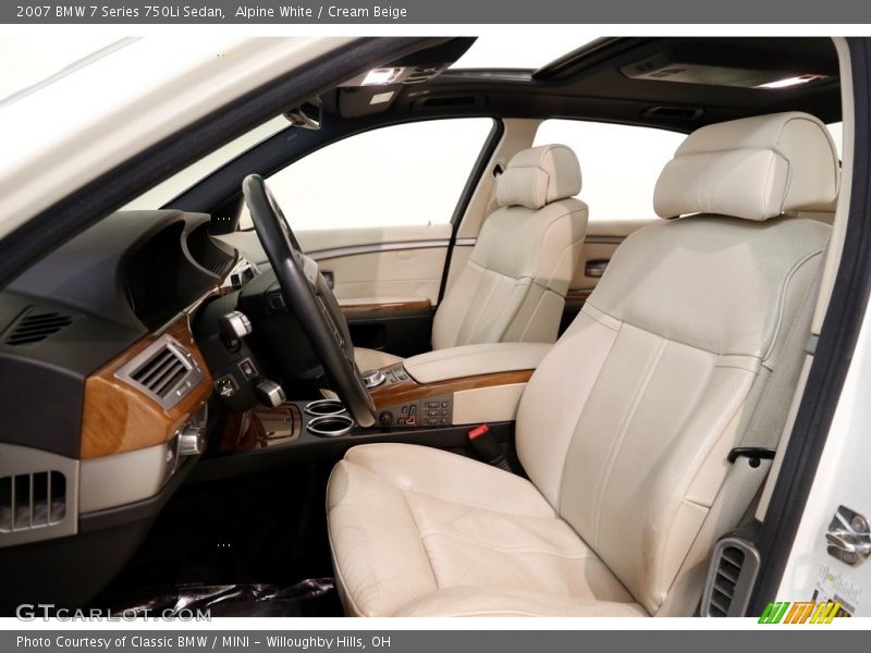 Alpine White / Cream Beige 2007 BMW 7 Series 750Li Sedan