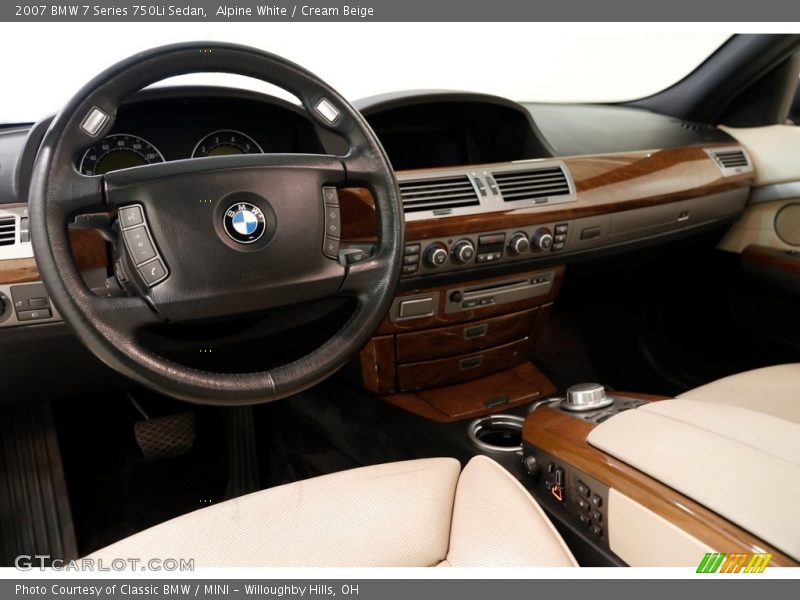 Alpine White / Cream Beige 2007 BMW 7 Series 750Li Sedan