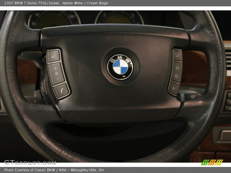 Alpine White / Cream Beige 2007 BMW 7 Series 750Li Sedan