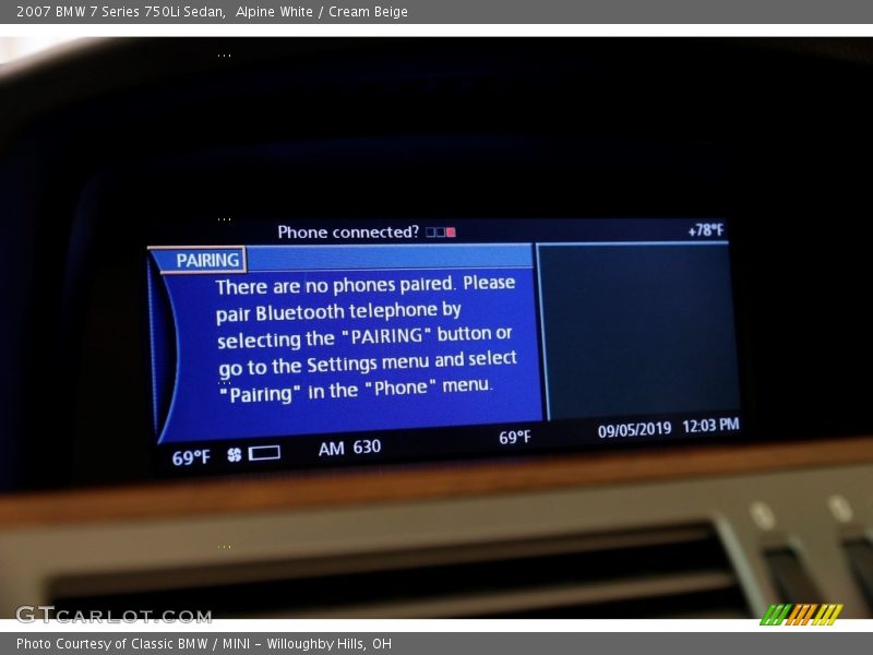 Alpine White / Cream Beige 2007 BMW 7 Series 750Li Sedan