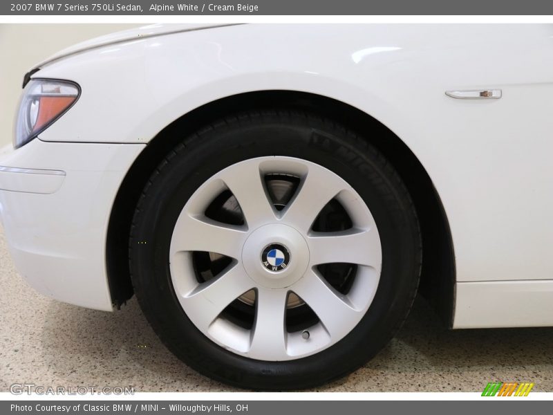 Alpine White / Cream Beige 2007 BMW 7 Series 750Li Sedan