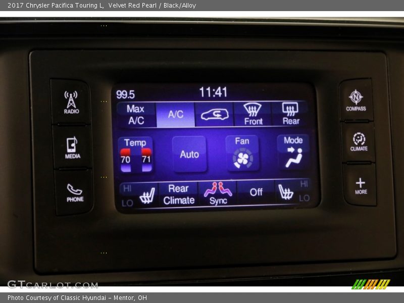 Velvet Red Pearl / Black/Alloy 2017 Chrysler Pacifica Touring L