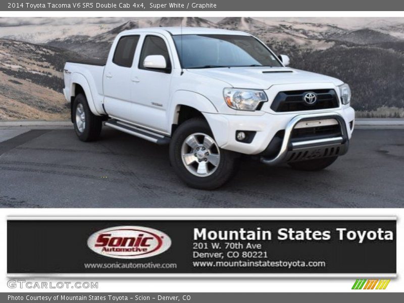 Super White / Graphite 2014 Toyota Tacoma V6 SR5 Double Cab 4x4