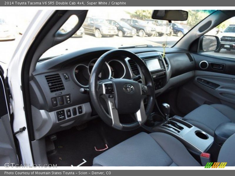 Super White / Graphite 2014 Toyota Tacoma V6 SR5 Double Cab 4x4