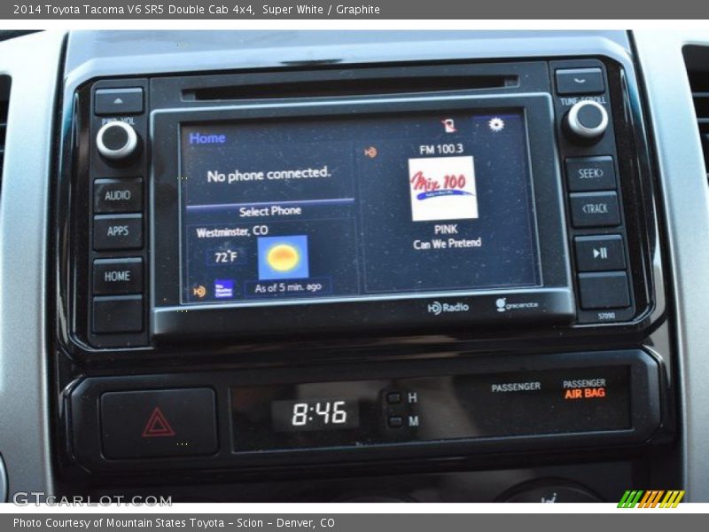 Super White / Graphite 2014 Toyota Tacoma V6 SR5 Double Cab 4x4