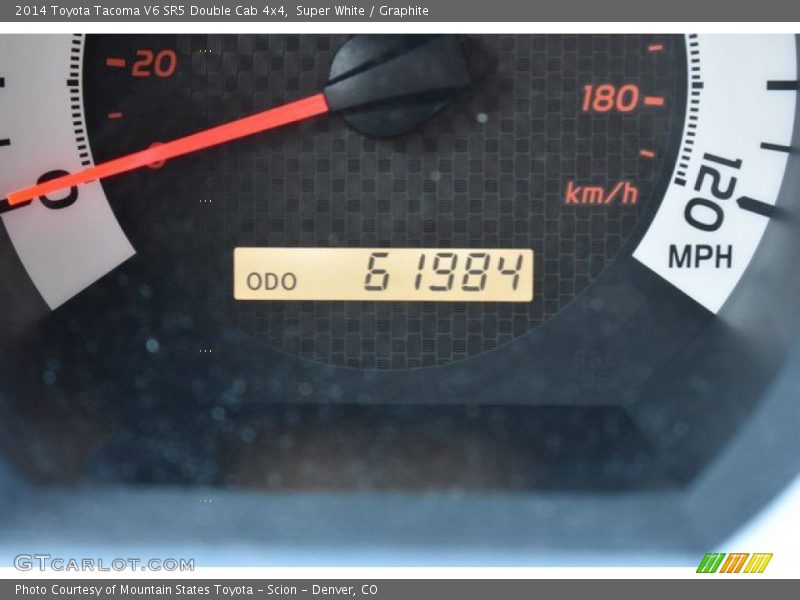 Super White / Graphite 2014 Toyota Tacoma V6 SR5 Double Cab 4x4