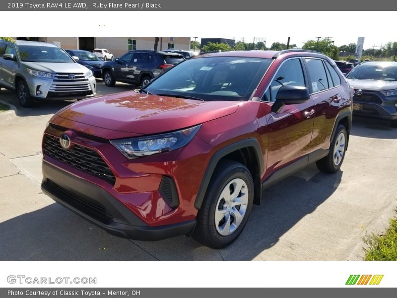 Ruby Flare Pearl / Black 2019 Toyota RAV4 LE AWD