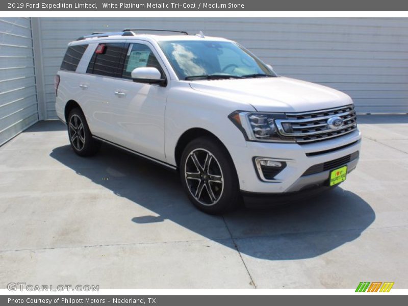 White Platinum Metallic Tri-Coat / Medium Stone 2019 Ford Expedition Limited