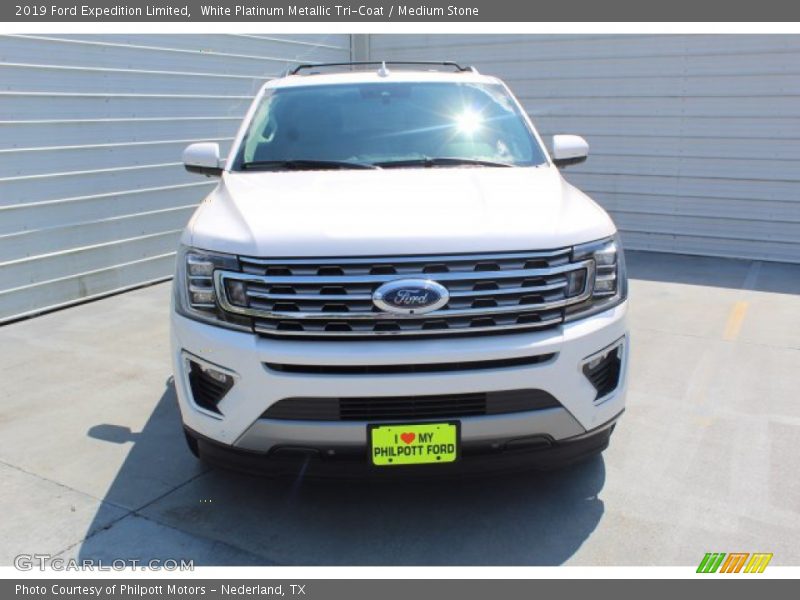 White Platinum Metallic Tri-Coat / Medium Stone 2019 Ford Expedition Limited