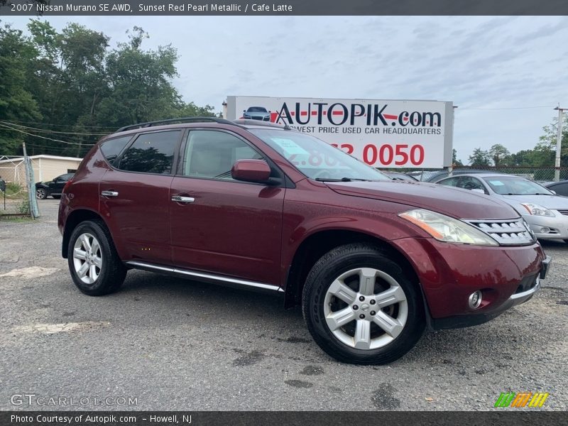 Sunset Red Pearl Metallic / Cafe Latte 2007 Nissan Murano SE AWD