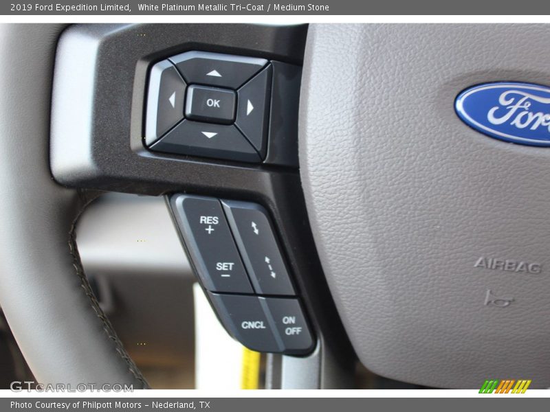 White Platinum Metallic Tri-Coat / Medium Stone 2019 Ford Expedition Limited