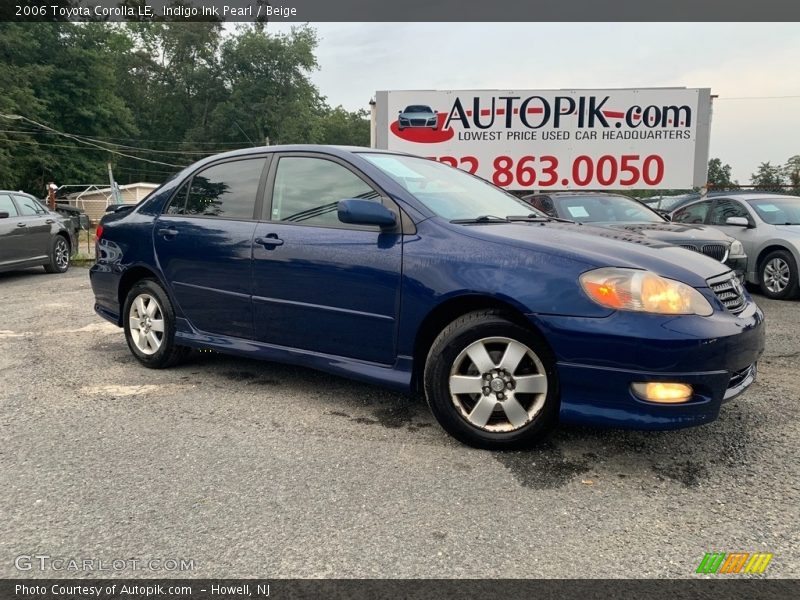 Indigo Ink Pearl / Beige 2006 Toyota Corolla LE