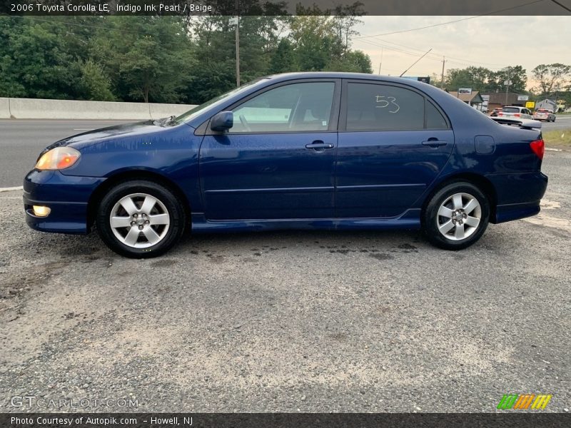 Indigo Ink Pearl / Beige 2006 Toyota Corolla LE