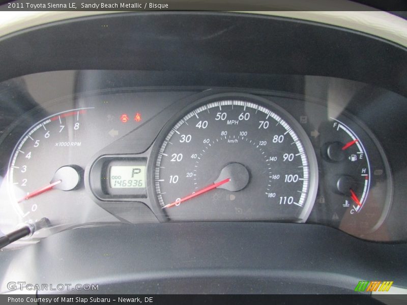 Sandy Beach Metallic / Bisque 2011 Toyota Sienna LE