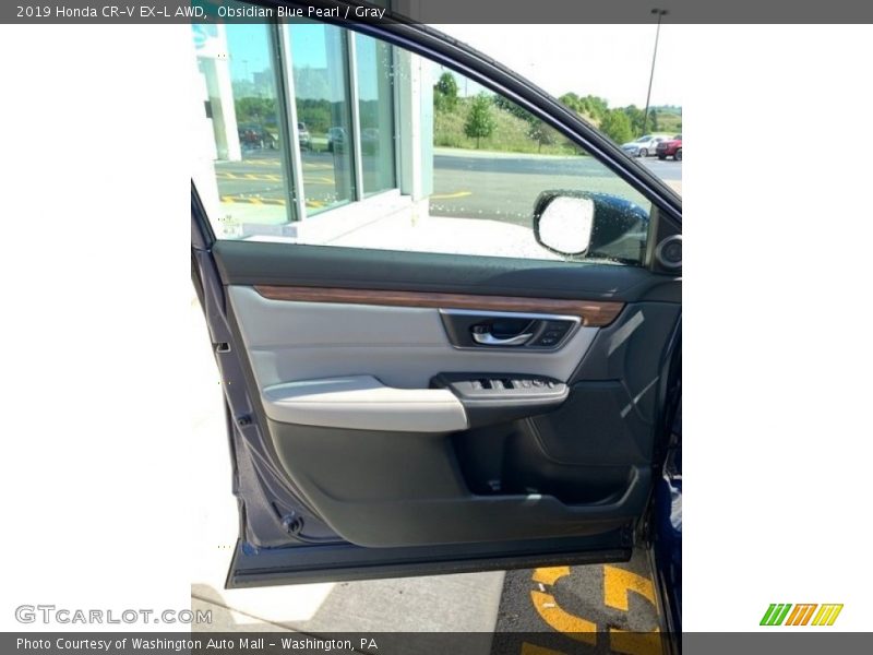 Obsidian Blue Pearl / Gray 2019 Honda CR-V EX-L AWD