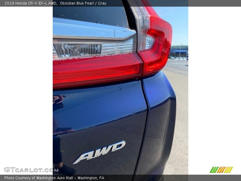 Obsidian Blue Pearl / Gray 2019 Honda CR-V EX-L AWD