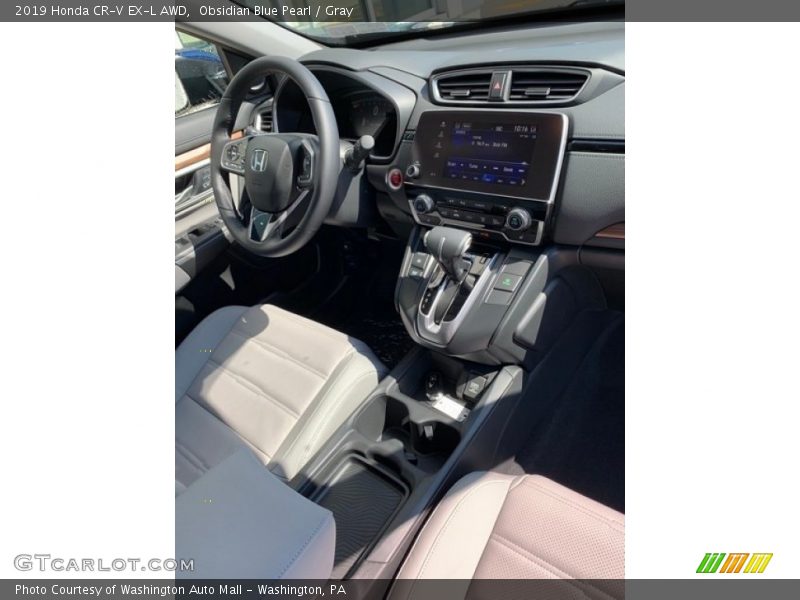 Obsidian Blue Pearl / Gray 2019 Honda CR-V EX-L AWD