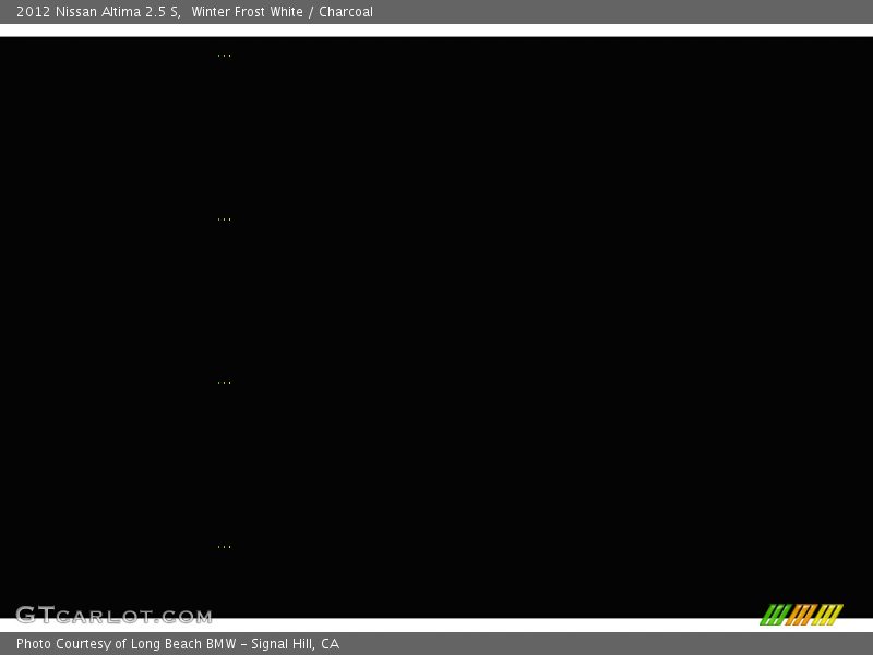 Winter Frost White / Charcoal 2012 Nissan Altima 2.5 S