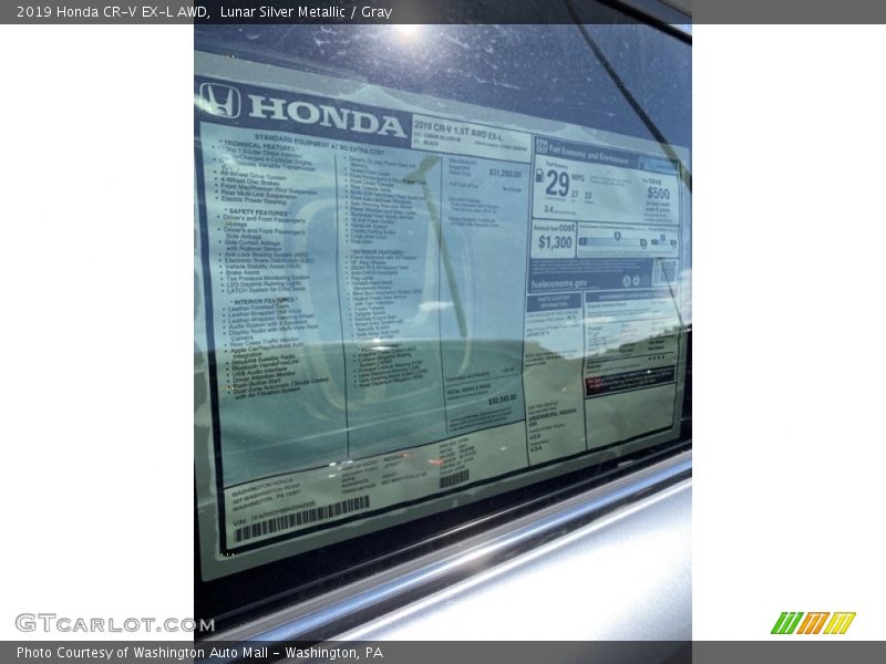 Lunar Silver Metallic / Gray 2019 Honda CR-V EX-L AWD