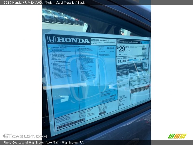 Modern Steel Metallic / Black 2019 Honda HR-V LX AWD