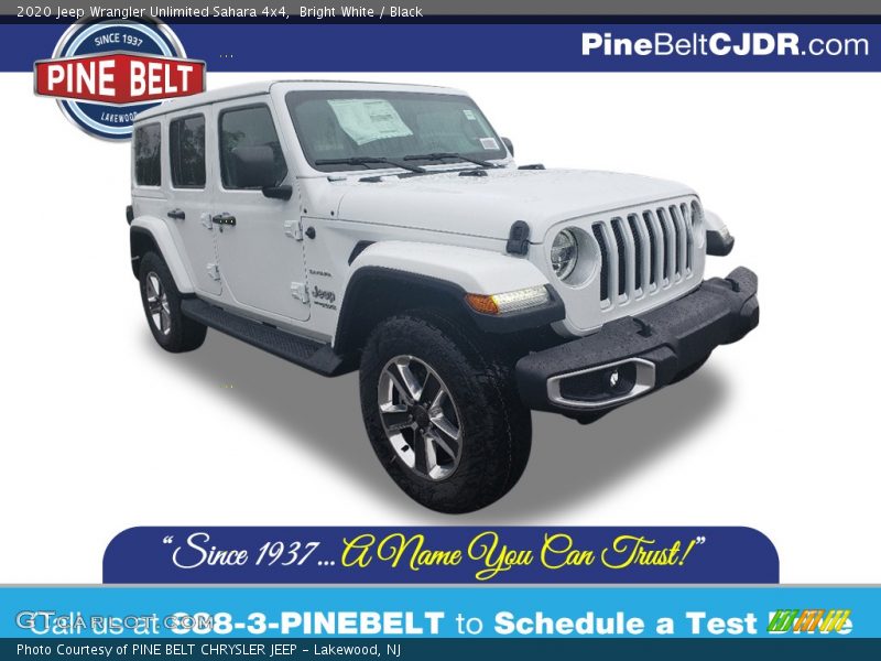 Bright White / Black 2020 Jeep Wrangler Unlimited Sahara 4x4