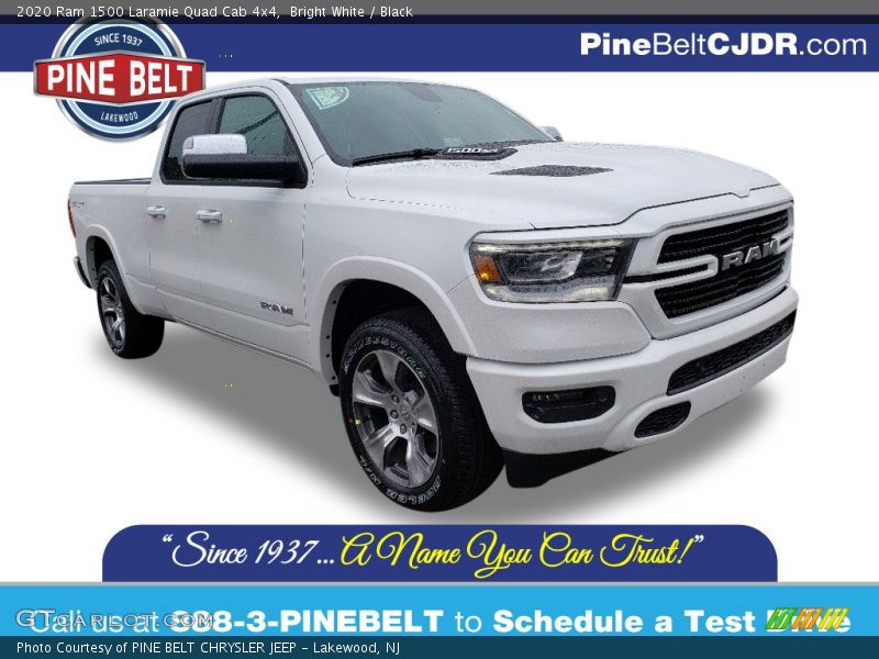 Bright White / Black 2020 Ram 1500 Laramie Quad Cab 4x4