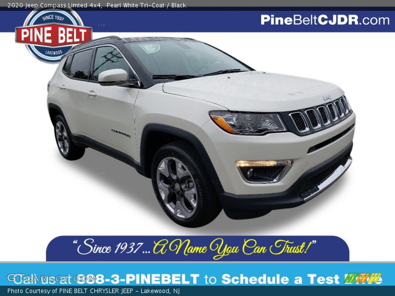 Pearl White Tri-Coat / Black 2020 Jeep Compass Limted 4x4